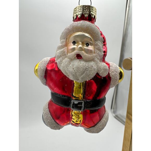 Vtg Mercury ornament Santa 3.5" Blown Glass Kris Kringle Claus Ornament Glass - Picture 1 of 8